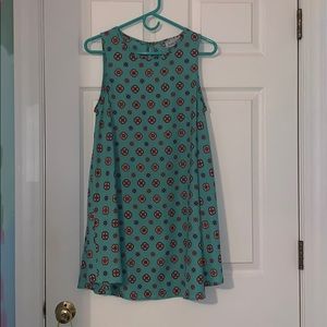 Teal flowy shift dress